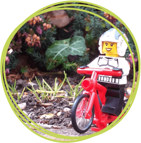 Lego figure in garden
